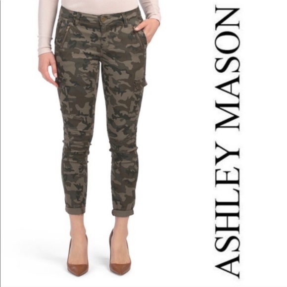 Ashley Mason Skinny Cargo Camo Pants 
